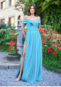 Μάξι off-shoulder κρυσταλλιζέ σε Α-γραμμή