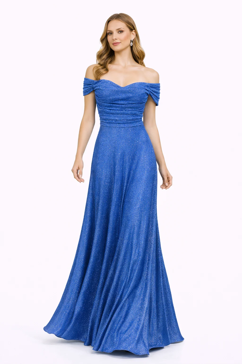 Μάξι Λούρεξ Κρυσταλλιζέ Φόρεμα Off-Shoulders